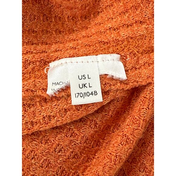 We The Free Orange Lightweight Soft Waffle Knit Cotton Oversized Top Size L - Picture 5 of 6